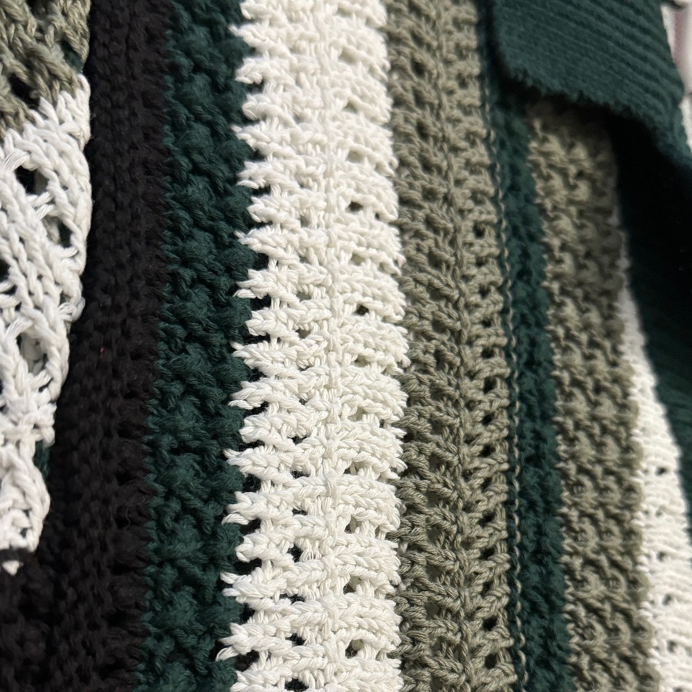 BDG Green and White Crochet Knit - Picture 2 of 6